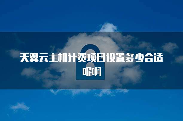 天翼云主机计费项目设置多少合适呢啊