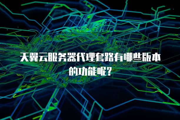 天翼云服务器代理套路有哪些版本的功能呢?