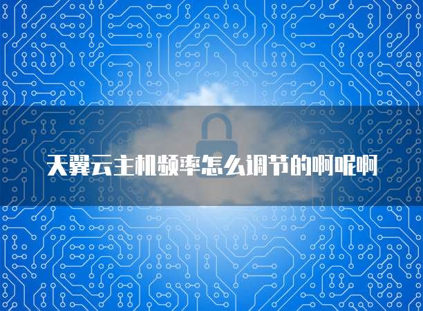 天翼云主机频率怎么调节的啊呢啊