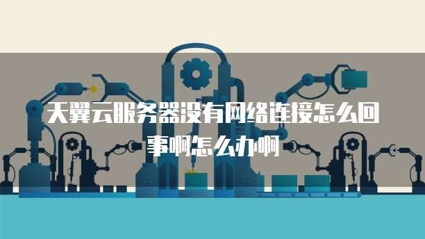天翼云服务器没有网络连接怎么回事啊怎么办啊