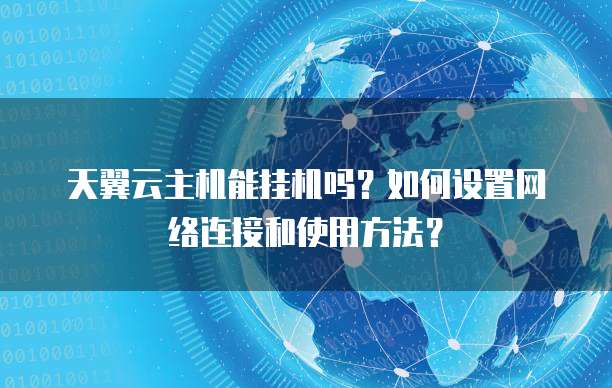 天翼云主机能挂机吗?如何设置网络连接和使用方法?