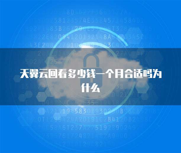 天翼云回看多少钱一个月合适吗为什么