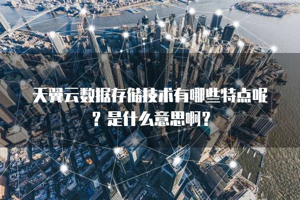 天翼云数据存储技术有哪些特点呢?是什么意思啊?
