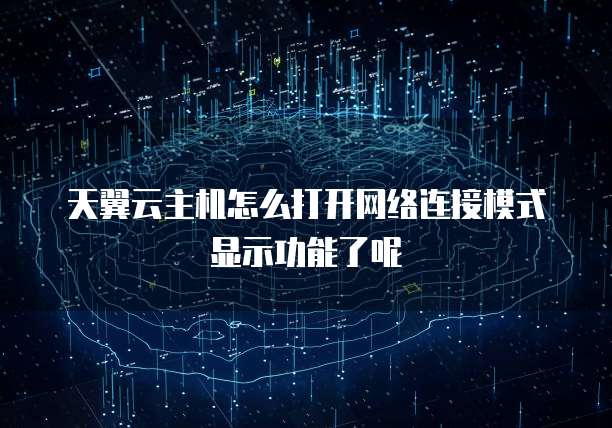天翼云主机怎么打开网络连接模式显示功能了呢