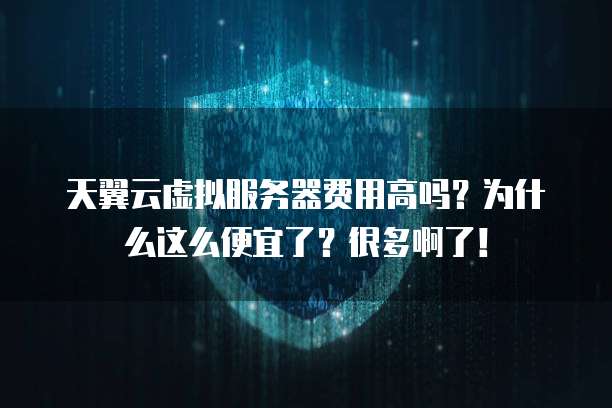 天翼云虚拟服务器费用高吗?为什么这么便宜了?很多啊了!