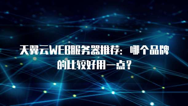 天翼云WEB服务器推荐:哪个品牌的比较好用一点?