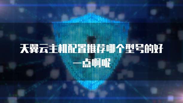 天翼云主机配置推荐哪个型号的好一点啊呢