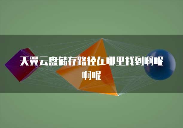 天翼云盘储存路径在哪里找到啊呢啊呢