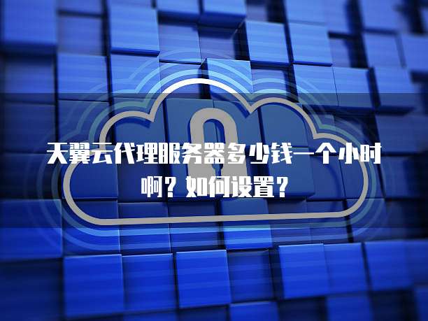 天翼云代理服务器多少钱一个小时啊?如何设置?