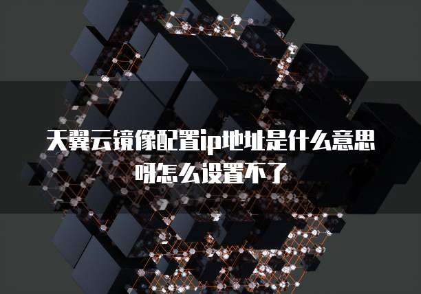 天翼云镜像配置ip地址是什么意思呀怎么设置不了