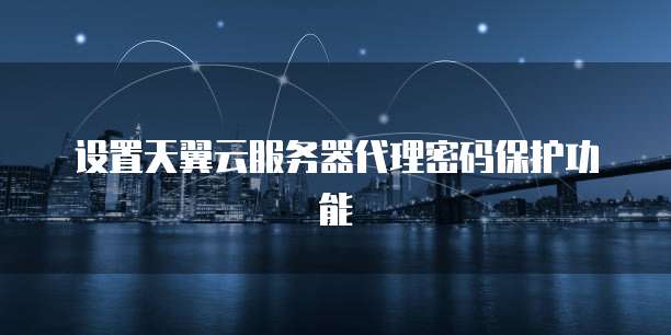 设置天翼云服务器代理密码保护功能