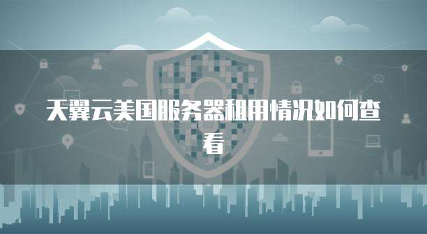 天翼云美国服务器租用情况如何查看