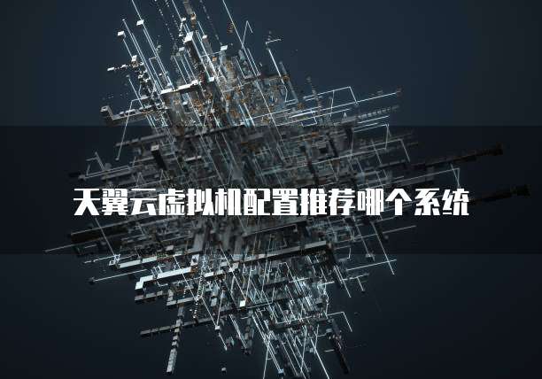 天翼云虚拟机配置推荐哪个系统