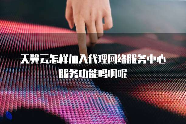 天翼云怎样加入代理网络服务中心服务功能吗啊呢