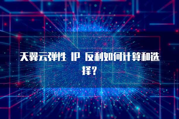 天翼云弹性 IP 反利如何计算和选择？