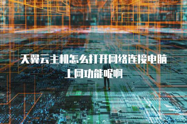 天翼云主机怎么打开网络连接电脑上网功能呢啊