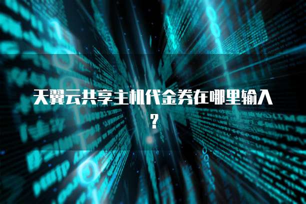天翼云共享主机代金券在哪里输入?
