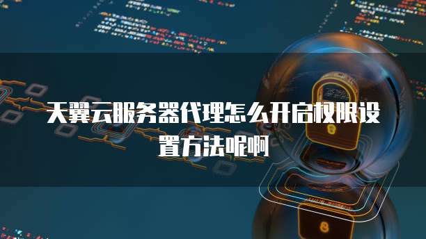 天翼云服务器代理怎么开启权限设置方法呢啊