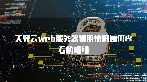 天翼云web服务器租用情况如何查看的明细