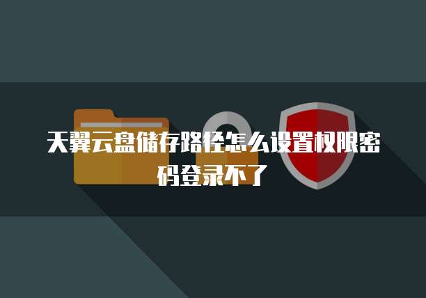 天翼云盘储存路径怎么设置权限密码登录不了