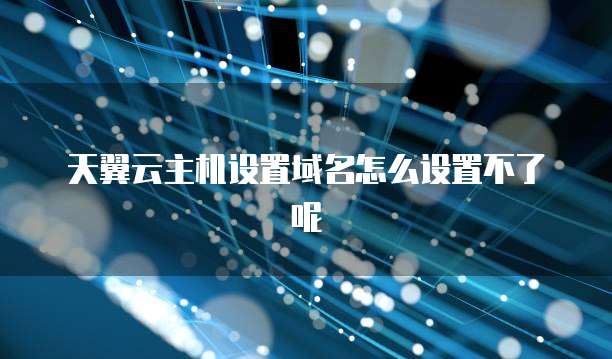 天翼云主机设置域名怎么设置不了呢