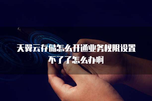 天翼云存储怎么开通业务权限设置不了了怎么办啊