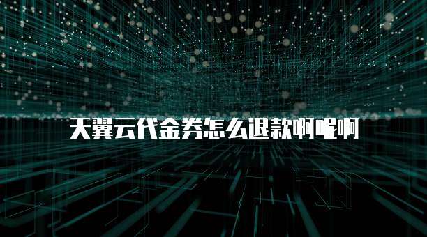 天翼云代金券怎么退款啊呢啊
