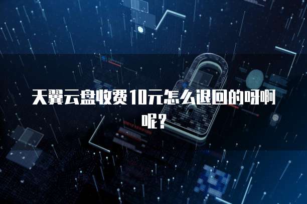 天翼云盘收费10元怎么退回的呀啊呢?