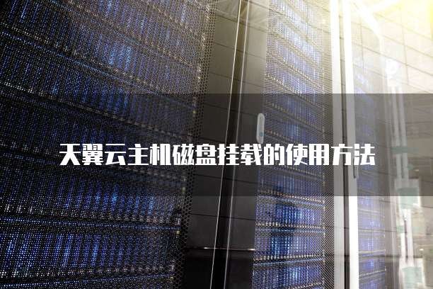 天翼云主机磁盘挂载的使用方法
