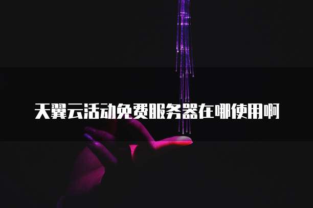 天翼云活动免费服务器在哪使用啊