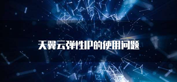 天翼云弹性IP的使用问题