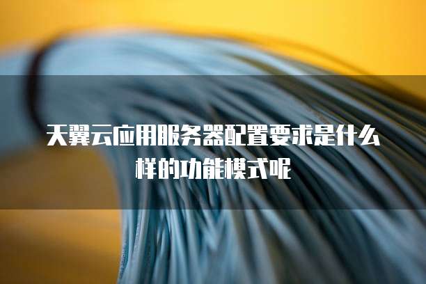 天翼云应用服务器配置要求是什么样的功能模式呢