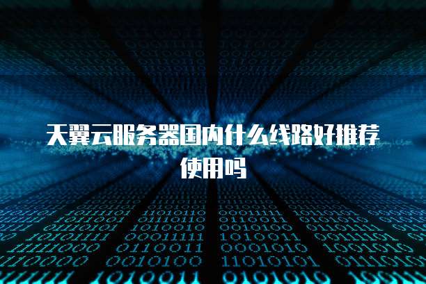 天翼云服务器国内什么线路好推荐使用吗