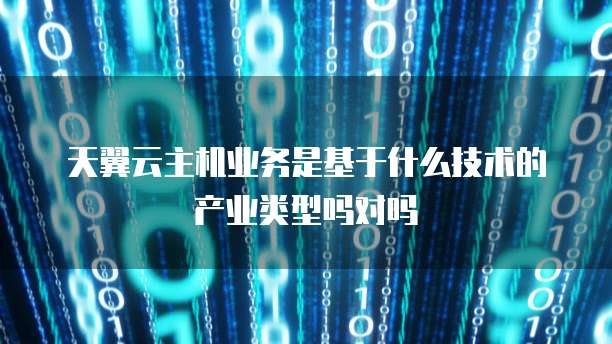 天翼云主机业务是基于什么技术的产业类型吗对吗