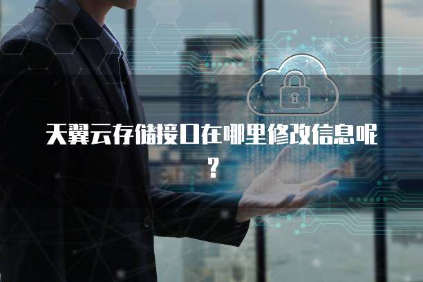 天翼云存储接口在哪里修改信息呢?