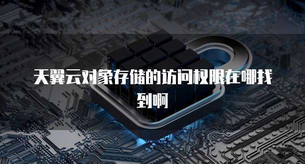 天翼云对象存储的访问权限在哪找到啊