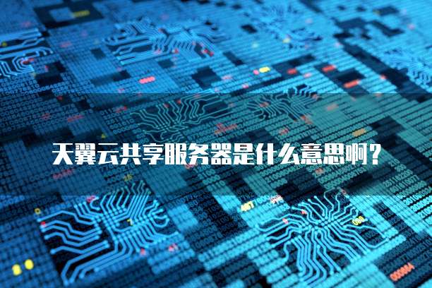 天翼云共享服务器是什么意思啊?