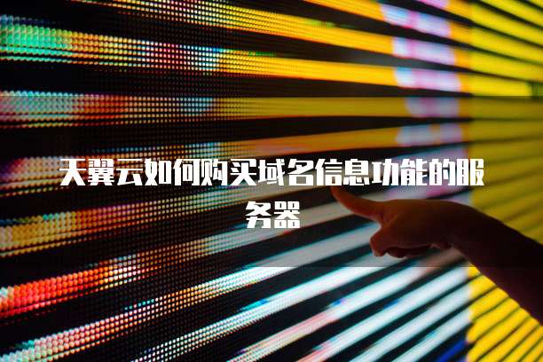 天翼云如何购买域名信息功能的服务器