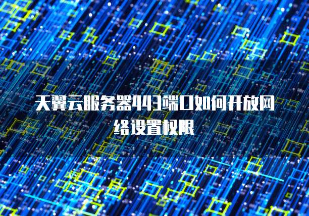 天翼云服务器443端口如何开放网络设置权限