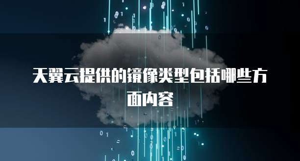 天翼云提供的镜像类型包括哪些方面内容
