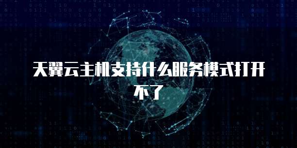 天翼云主机支持什么服务模式打开不了