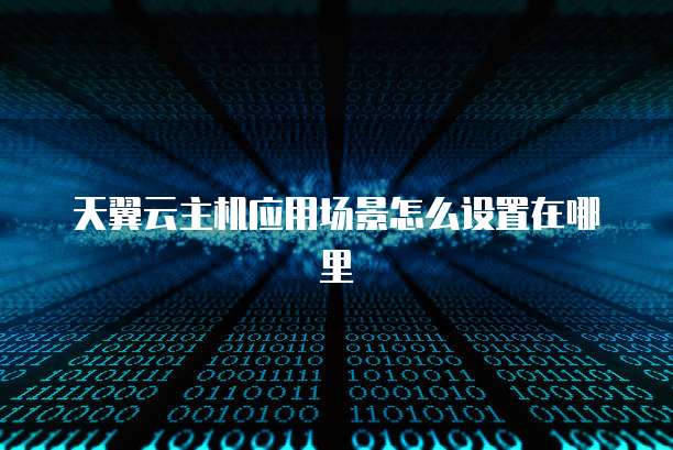 天翼云主机应用场景怎么设置在哪里