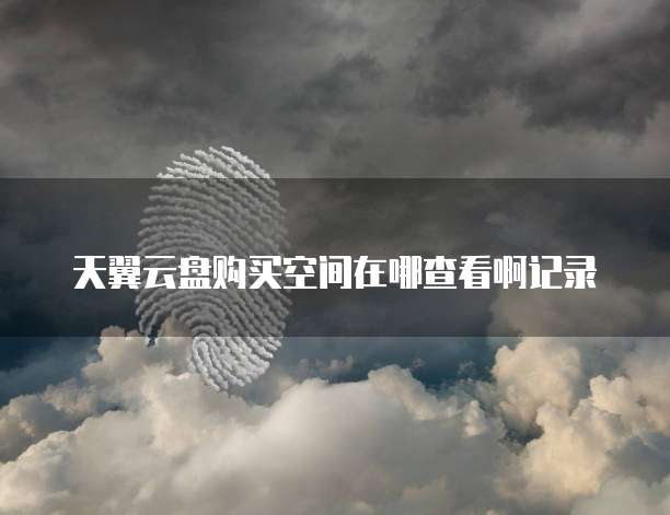 天翼云盘购买空间在哪查看啊记录
