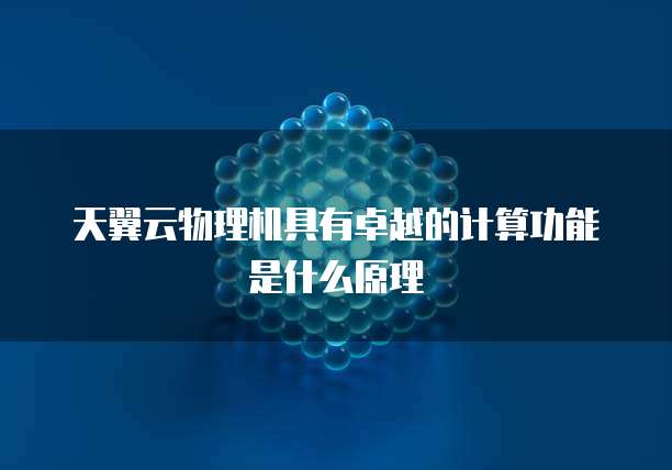 天翼云物理机具有卓越的计算功能是什么原理