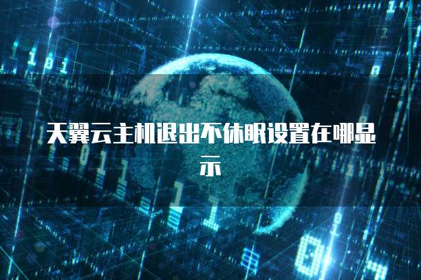 天翼云主机退出不休眠设置在哪显示