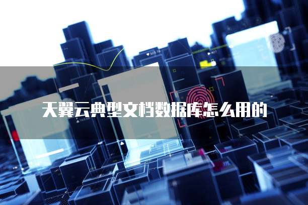 天翼云典型文档数据库怎么用的