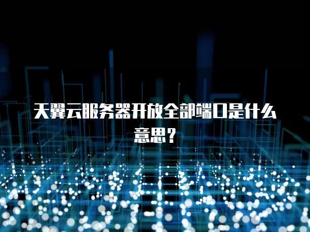 天翼云服务器开放全部端口是什么意思？