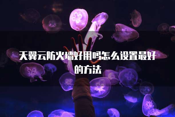 天翼云防火墙好用吗怎么设置最好的方法