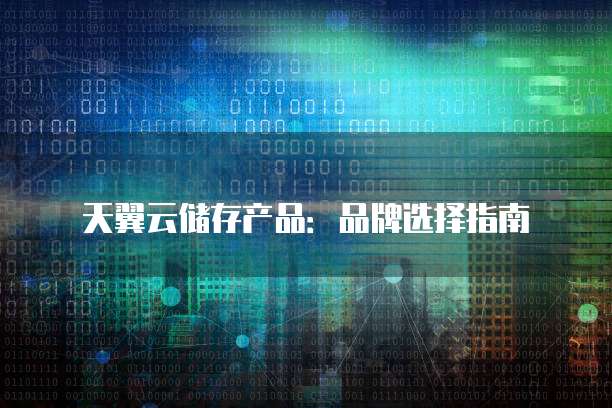 天翼云储存产品:品牌选择指南