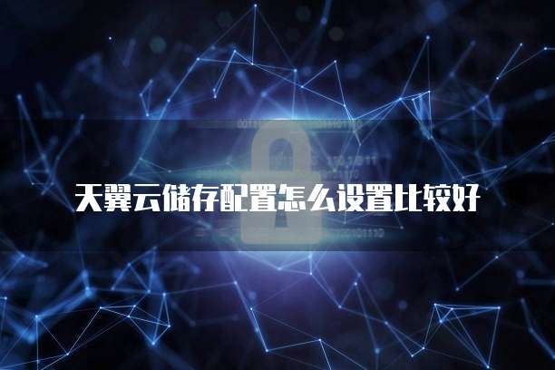 天翼云储存配置怎么设置比较好